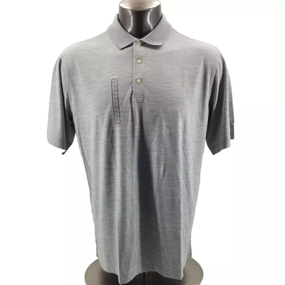 Walter Hagen Essentials Mens Grey Polo Shirt Moisture Wick 25+ UPF Sz L